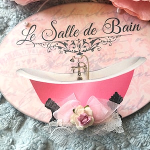 French Bathroom Sign: Shabby Chic &#39;Le Salle de Bain&#39; Decor