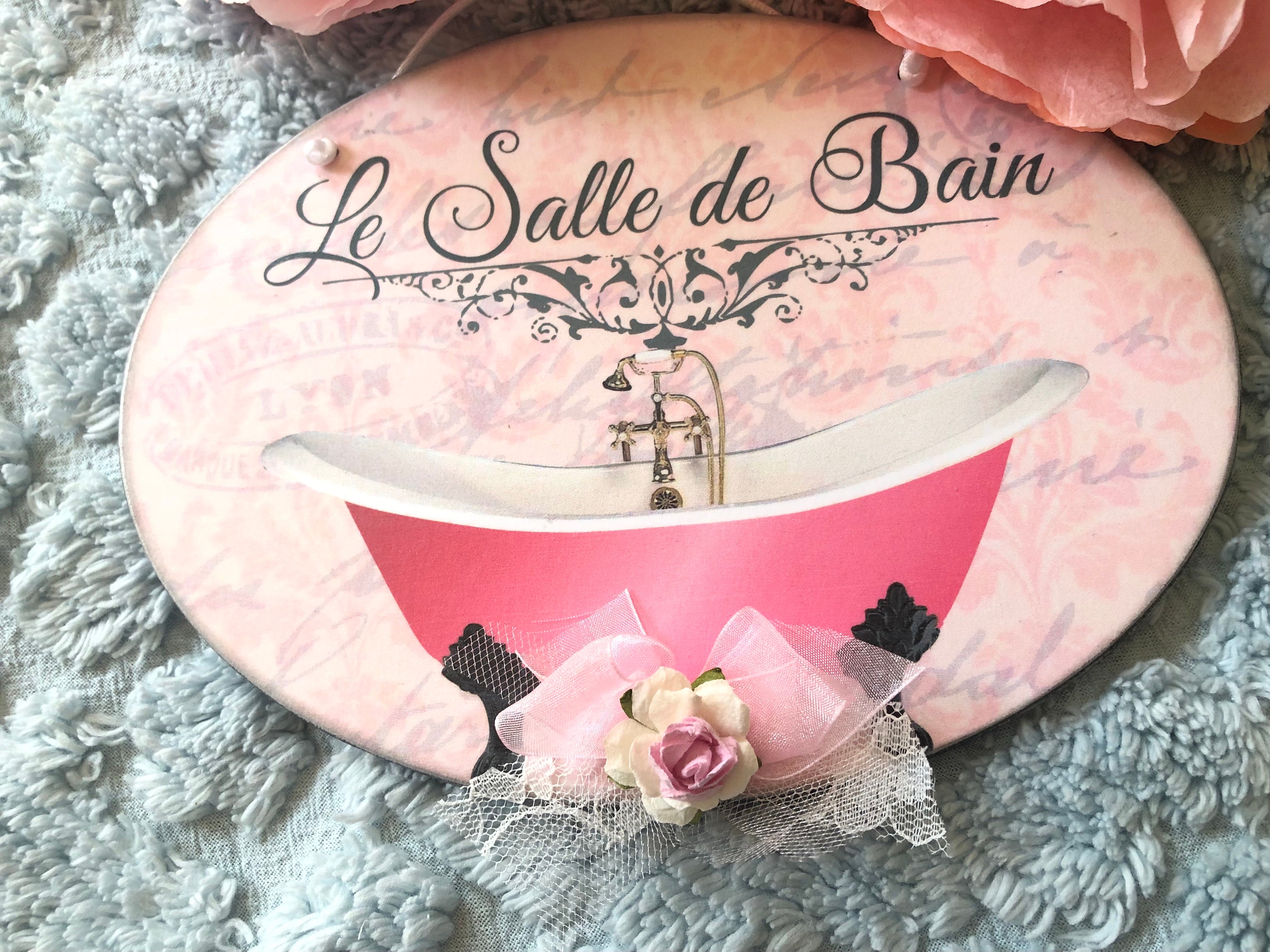 Bathroom Sign French Bathroom Sign Shabby Chic Decor Shabby Etsy