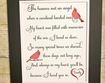 Print, Cardinal in your Yard ANGEL, Original - do NOT COPY, 8x10 Print, 2 options, ready for your 11x14 frame, bereavement