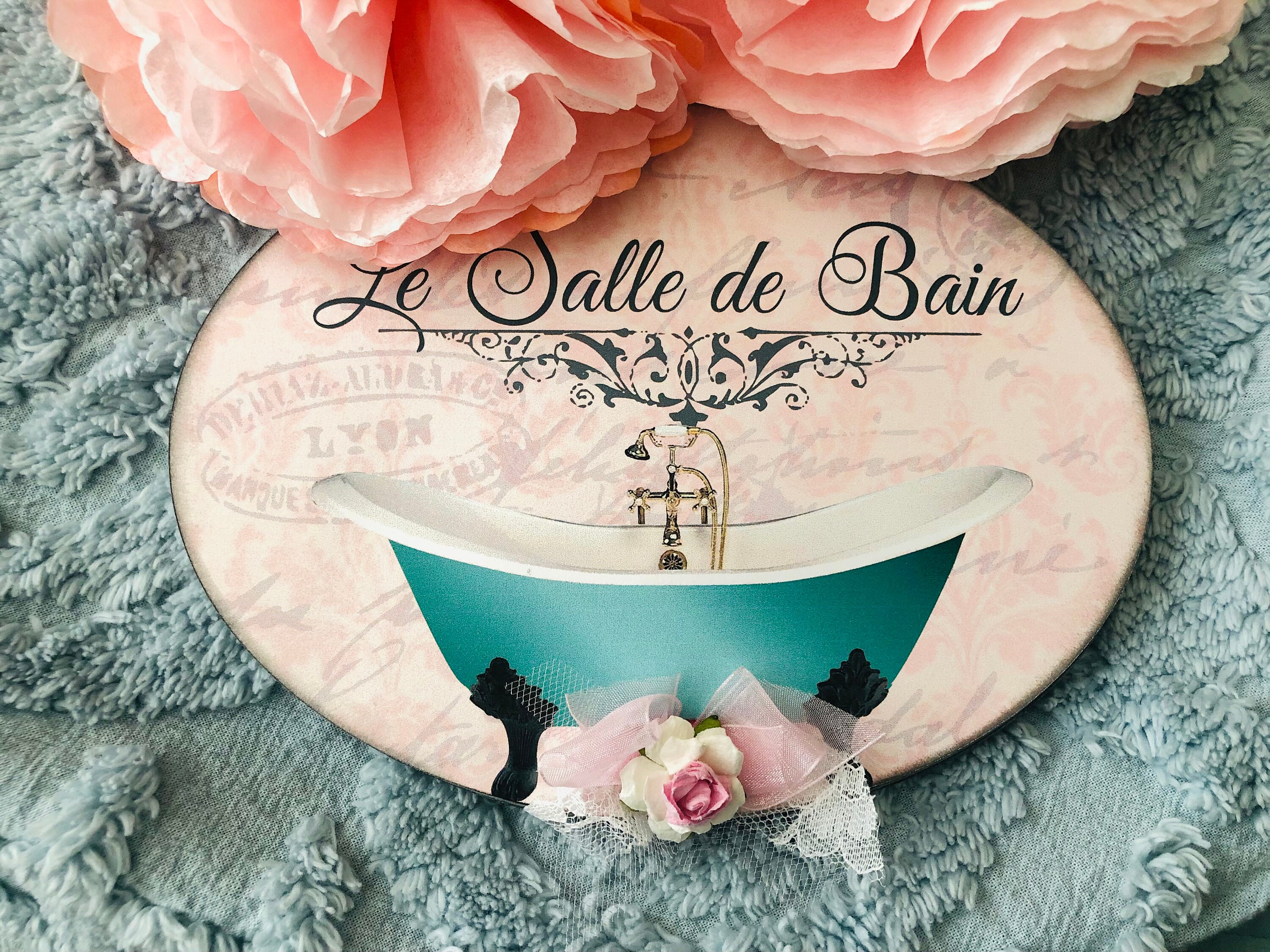 Bathroom Sign French Bathroom Sign Shabby Chic Decor Shabby Etsy
