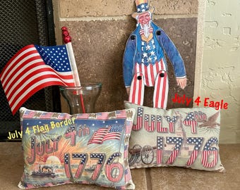 1776 Patriotic small stuffed pillow, bowl filler, decor, 5x7” - 2 styles