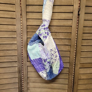 Japanese Knot Bag, Purple & White