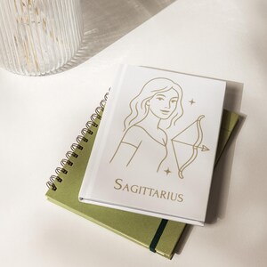 Minimal Sagittarius Zodiac Notebook | Fire Sign Travel Journal | Sagittarius Gift | Zodiac Notebook
