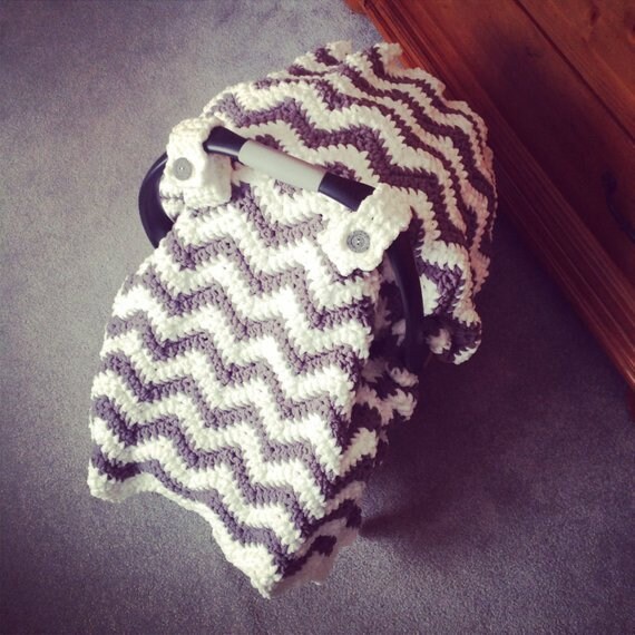 Crochet Car Seat Canopy Cover