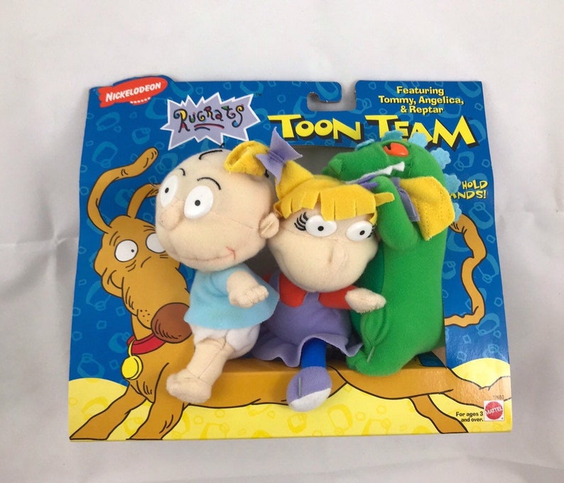 Rugrats Toon Team Reptar Tommy Angelica Vintage Plush Dolls Nickelodeon 1997 Mattel Toys