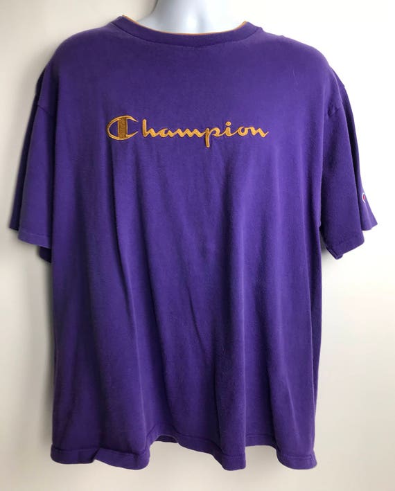 purple champion tshirt