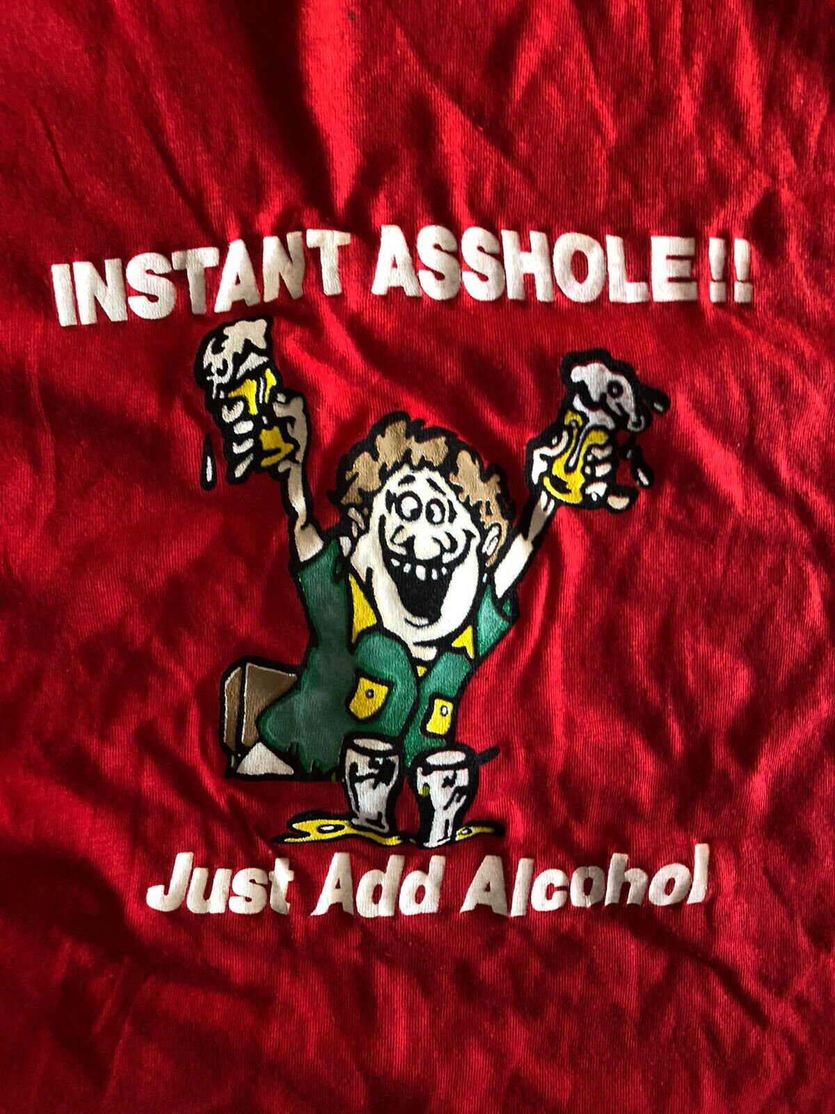 Vintage Instant Asshole Just Add Alcohol Red T Shirt Tee Size Etsy 