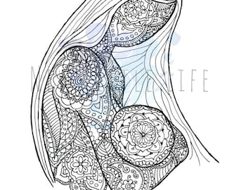 Breastfeeding Coloring Page - DIGITAL DOWNLOAD - Birth art, Adult coloring, Birth affirmations, Mandala, Coloring page, Breastfeeding