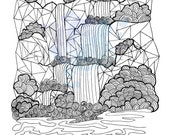 People Who Have Favourited Waterfall Coloring Page Digital Download Adult Coloring Chakra Mandala Coloring Page Waterfall Coloring Page Waterfall Water By Newlittlelife Etsy