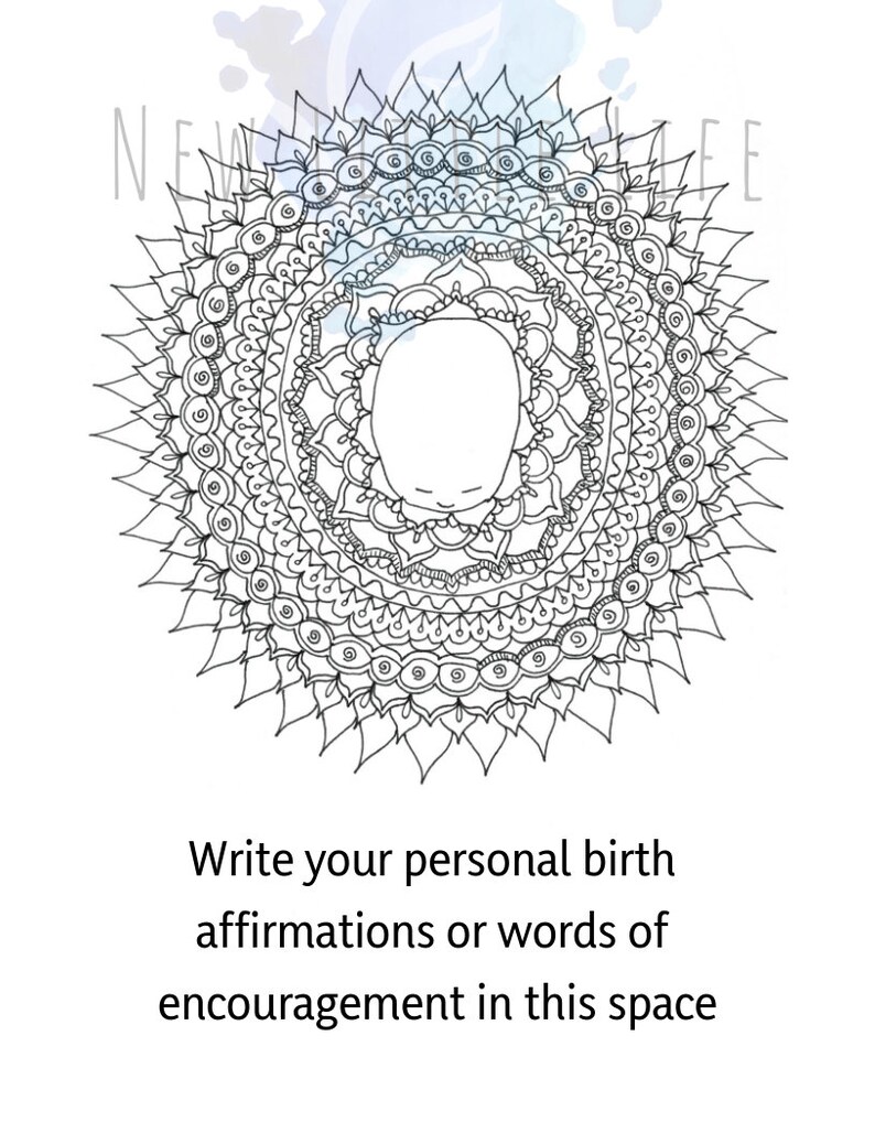 Birth Affirmation Coloring Page DIGITAL DOWNLOAD Adult Coloring, Birth ...