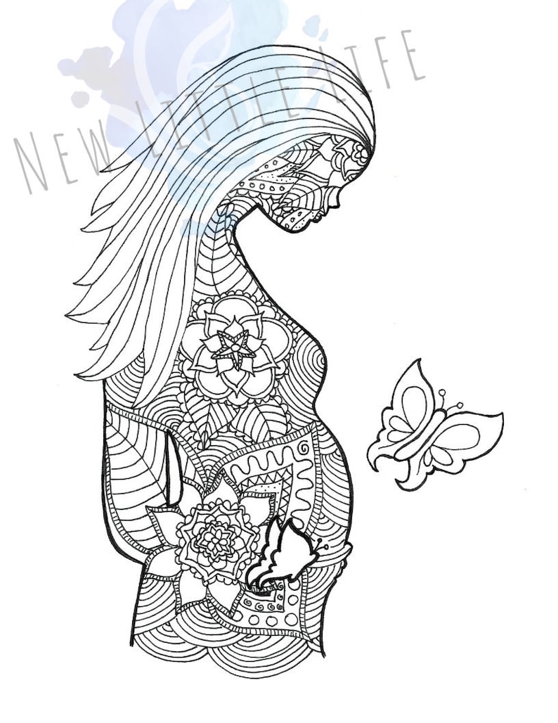 Miscarriage Coloring Page - DIGITAL DOWNLOAD - Pregnancy Loss, Adult
