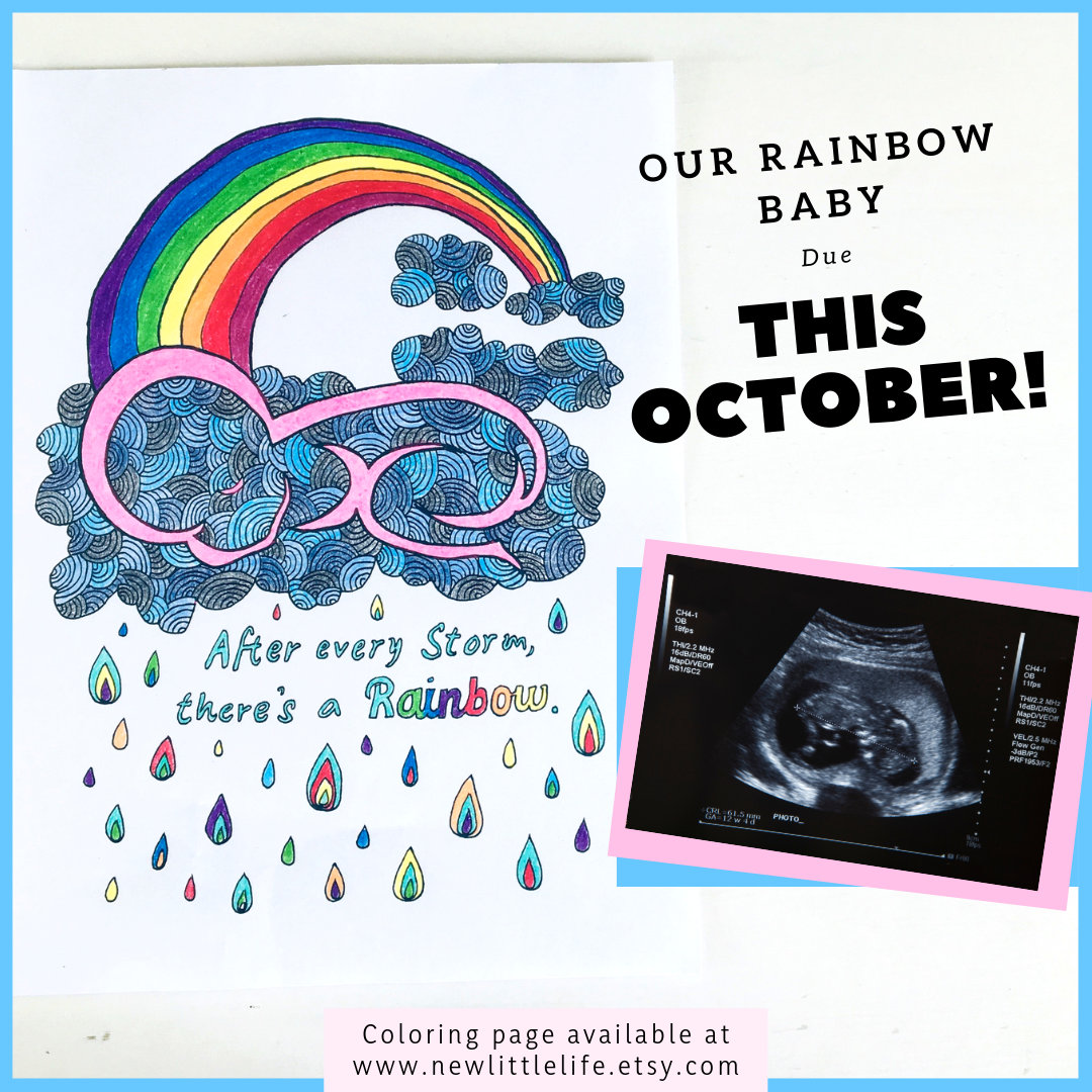 Rainbow Baby Coloring Page - DIGITAL DOWNLOAD - Pregnancy Loss