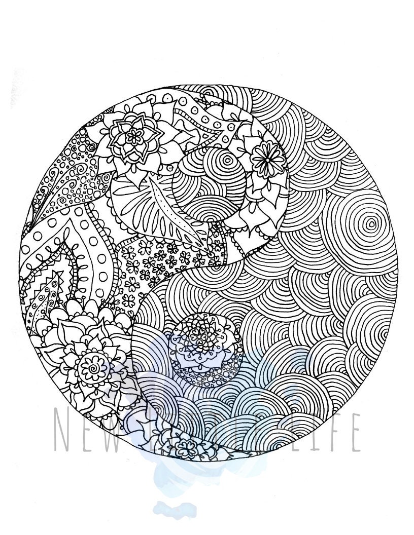 yin yang trippy coloring pages