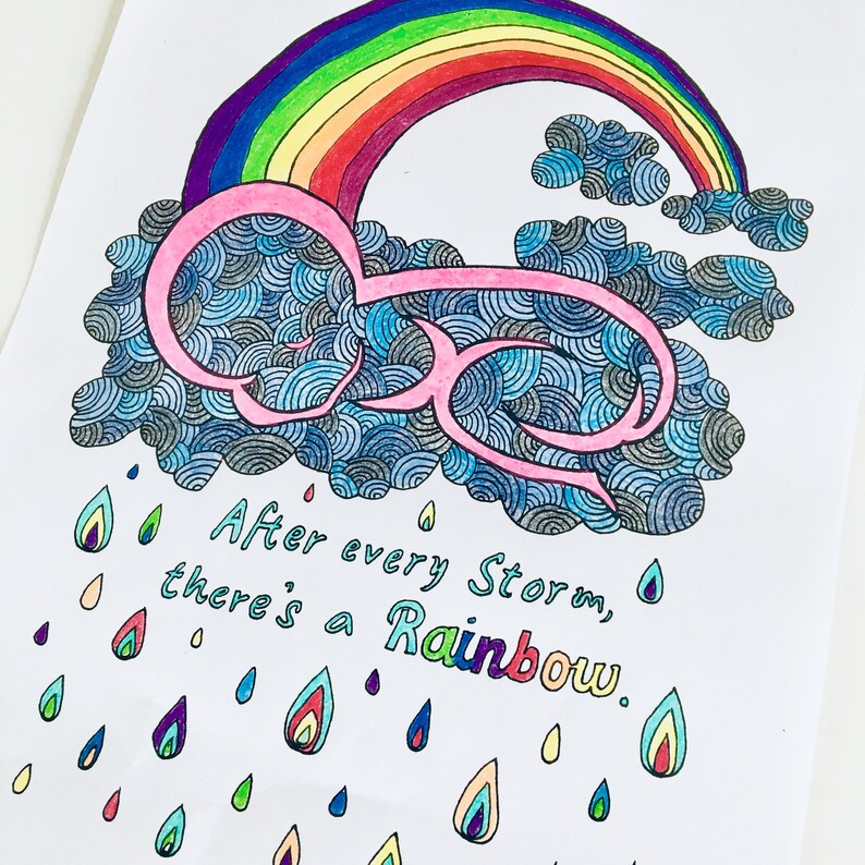 Rainbow Baby Coloring Page - DIGITAL DOWNLOAD - Pregnancy Loss