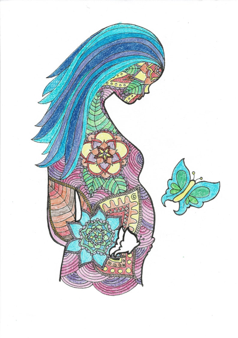 Miscarriage Coloring Page - DIGITAL DOWNLOAD - Pregnancy Loss, Adult