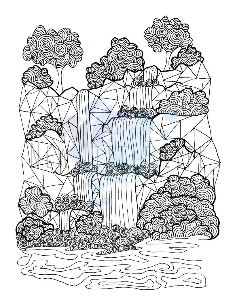 free coloring pages of waterfalls