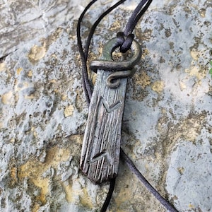 Perthro Runic Pendant - Hand forged