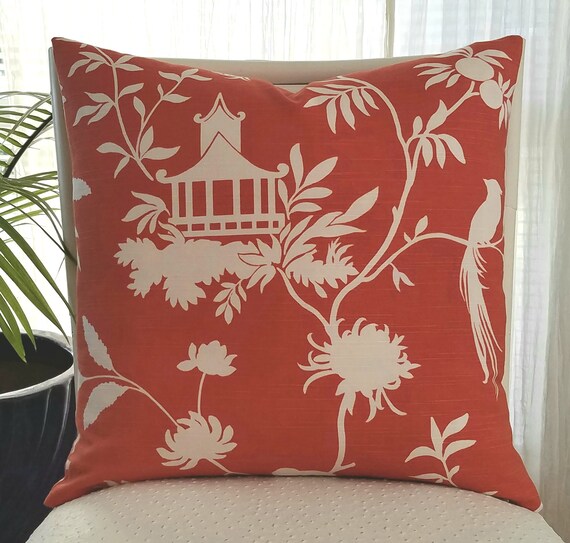 Decorative Pillow Cushion Covers Accent Pillow Coral Temple Throw Pillow Soft Brown Pagoda