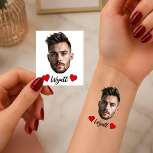 Tatuajes de despedida de soltera, tatuajes para despedida de soltera, tatuajes para el rostro del novio, tatuajes personalizados, tatuajes faciales, tatuajes con foto, tatuajes para la novia, regalos para el novio.