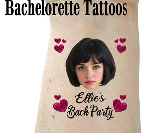 Bachelorette Party Head Tattoos, Bachelorette Party Favors, Groom Custom Temporary Tattoo, Matching Bridesmaids, Fiancé Funny Gag Gift Favor