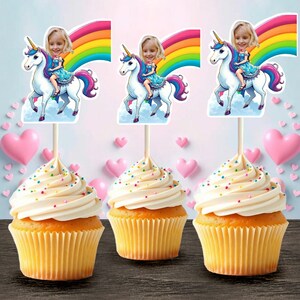 Custom Face Cupcake Toppers, Personalized Cupcake Toppers, Head on a Stick, Fun Party Decoration,  Custom Birthday Party Cupcake Toppers