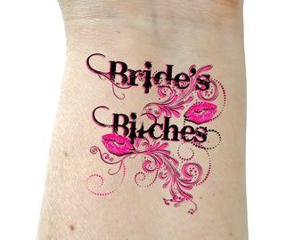 Bachelorette tattoo bridesmaid tattoo brides bitches bachelorette party temporary tattoos