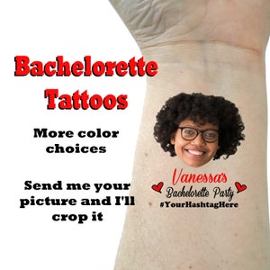 Bachelorette tattoos, Bachelorette party tattoos,  Bride tattoo, custom tattoos, personalized tattoos, photo tattoo, groom tattoos, picture