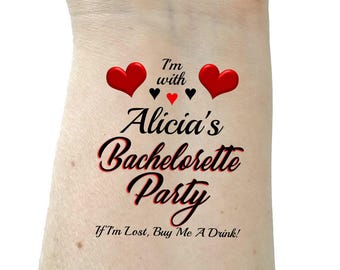 Bachelorette tattoo Bachelorette party tattoos temporary tattoos bridesmaid tattoos party tattoos