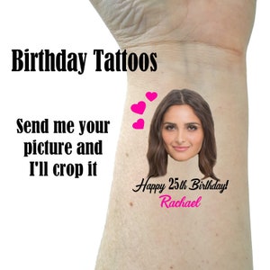 Birthday tattoos temporary tattoos fake tattoos 21st birthday happy birthday tattoos custom tattoo personalized tattoos face tattoo