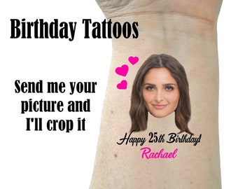 Birthday tattoos temporary tattoos fake tattoos 21st birthday happy birthday tattoos custom tattoo personalized tattoos face tattoo