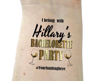 Bachelorette party tattoos temporary tattoos bachelorette tattoos bride tattoo custom hashtag