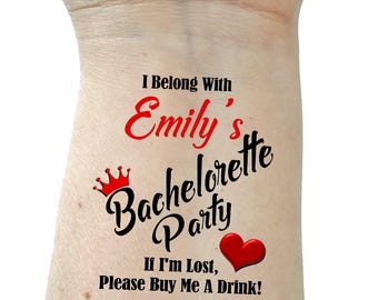 Bachelorette party, Bachelorette party tattoos, Bachelorette tattoo, custom tattoo, hen party, temporary tattoo, bride tattoo,