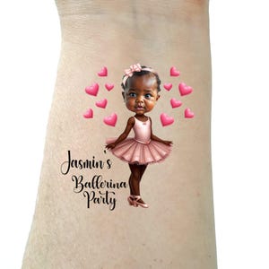 Birthday tattoos  custom Face party tattoos personlized tattoo party favors kids birthday face tattoo fun party gift Ballerina birthday