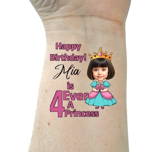 Birthday tattoos  custom Face party tattoos personlized tattoo party favors kids birthday face tattoo fun party gift Princess 4th birthday