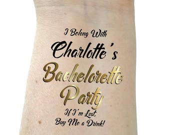 Bachelorette party tattoo bridesmaid tattoo bachelorette tattoos gold tattoos