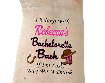 Bachelorette tattoo Bachelorette party tattoos custom tattoos bridesmaid tattoos temporary tattoo
