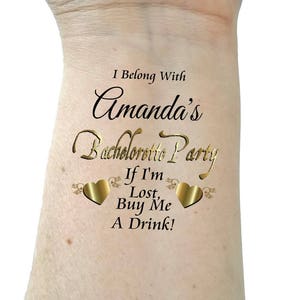 Bachelorette tattoo bridesmaid tattoo bachelorette party tattoos temporary tattoo gold tattoos