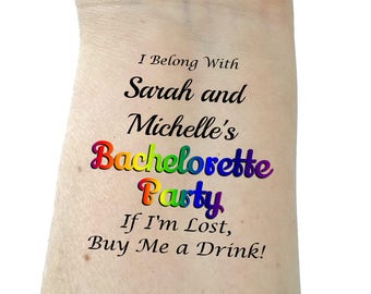 Bachelorette party tattoo bridesmaid tattoo temporary tattoo lgbt bachelorette tattoos