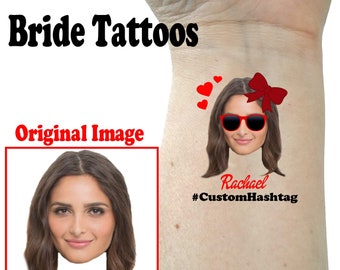 Bachelorette tattoos, Bachelorette party tattoos,  Bride tattoo, custom tattoos, personalized tattoos, photo tattoo, groom tattoos, picture