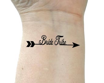 Bachelorette tattoo bride tribe party tattoos bride tribe arrow tattoos temporary tattoo