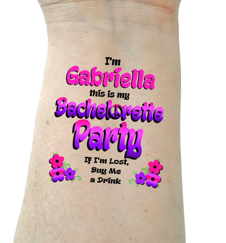 Bachelorette Party Tattoos Bachelorette Tattoo Temporary Etsy