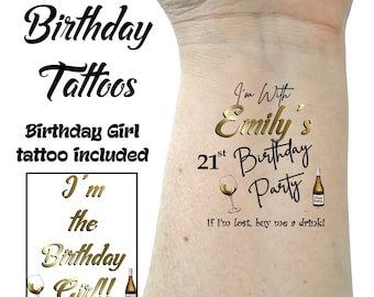 Birthday tattoos temporary tattoos fake tattoos 21st birthday happy birthday tattoos custom tattoo personalized tattoos face tattoo