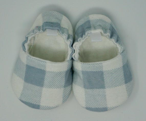 plaid baby shoes