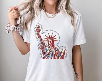 Camiseta del 4 de julio con la Estatua de la Libertad, camiseta con gráfico patriótico, camiseta del 4 de julio, camiseta del Día de la Independencia de EE. UU., camiseta de la Dama de la Libertad