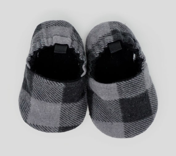 plaid baby shoes