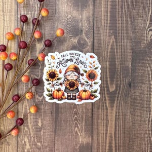 Fall Breeze and Autumn Leaves Sticker, Fall Sticker, Window Sticker, Laptop Decal, Waterproof Vinyl Sticker, Hydroflask Sticker, Kindle