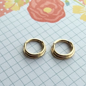 14k Double Septum Clicker 16G Solid Yellow Gold 7.5mm