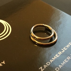 TITANIUM Crescent Double Septum Ring Hinged Clicker. 18g, 16g or 14g. Many Diameters Available