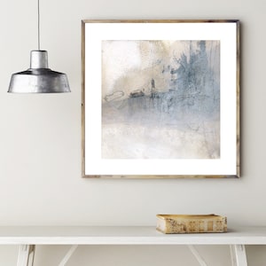 Mixed Media Original Artwork Giclee Print by Kierstie Masih. Muted Colours Beige Landscape Modern Art. Contemporary Pencil and Acrylic Paint