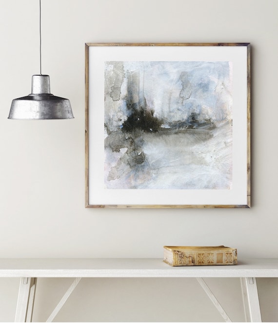 Black and Grey Landscape Abstract Original Artwork, Bedroom Artwork, Hallway Modern Art, Living Room Contemporary Giclee Print, Home Decor